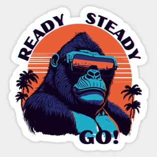Ready Steady Gorilla Sticker